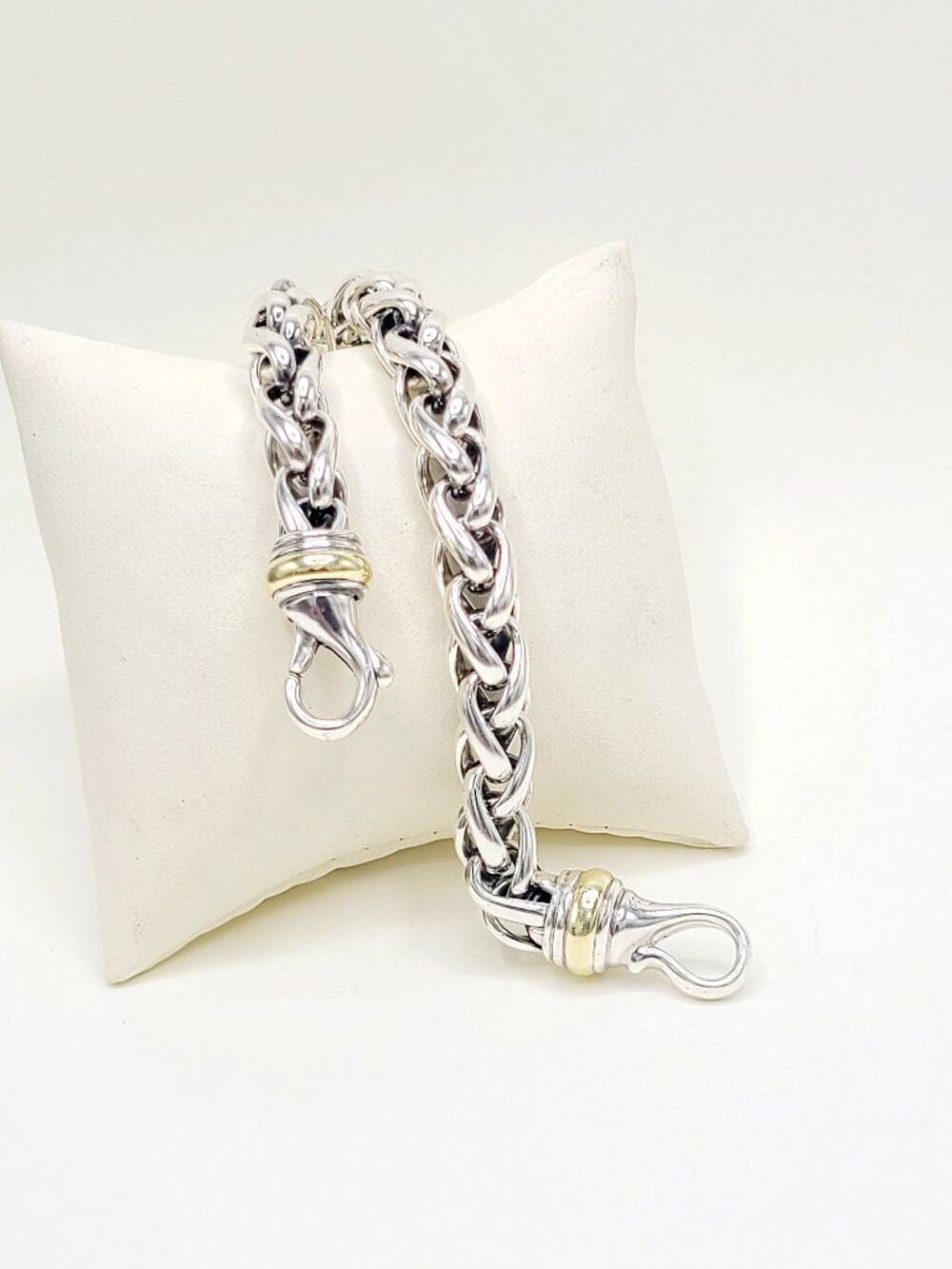 David Yurman Wheat Chain Bracelet w/ 14K Yellow Gold - 8mm - Size Medium